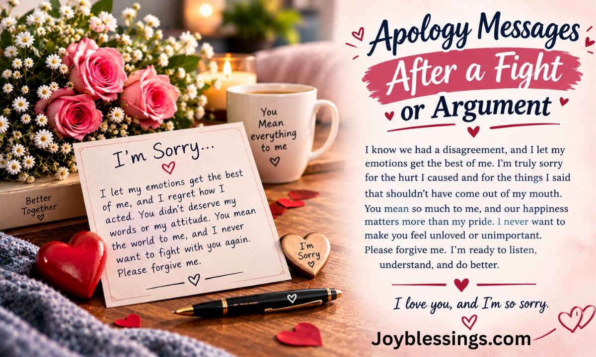 Apology Messages After a Fight or Argument
