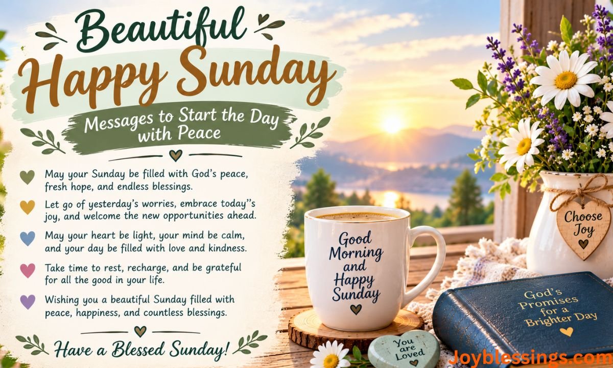 Beautiful Happy Sunday Messages to Start the Day with Peace