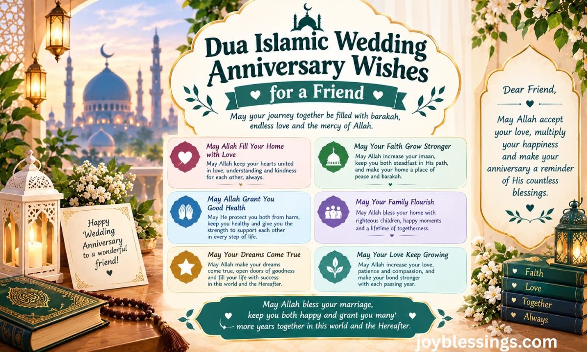 Dua Islamic Wedding Anniversary Wishes for a Friend