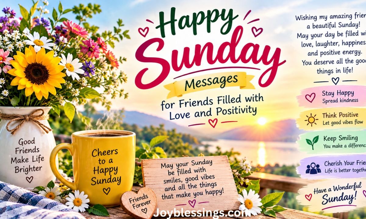 Happy Sunday Messages for Friends Filled with Love and Positivity