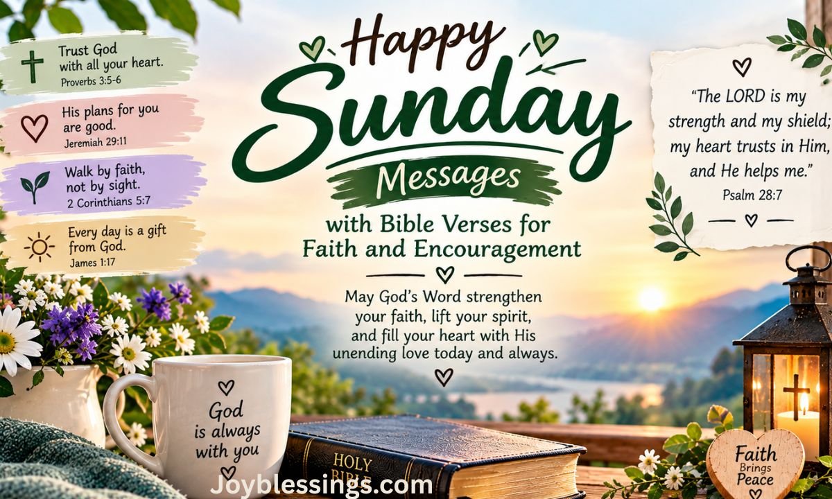 Happy Sunday Messages with Bible Verses for Faith and Encouragement