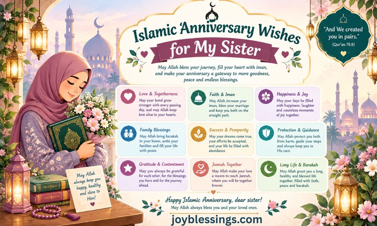 Islamic Anniversary Wishes for Sister