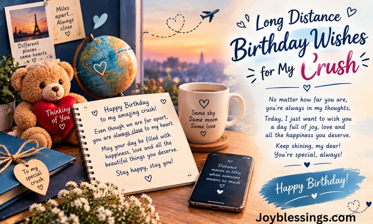 Long Distance Birthday Cute Birthday Wishes for Crush