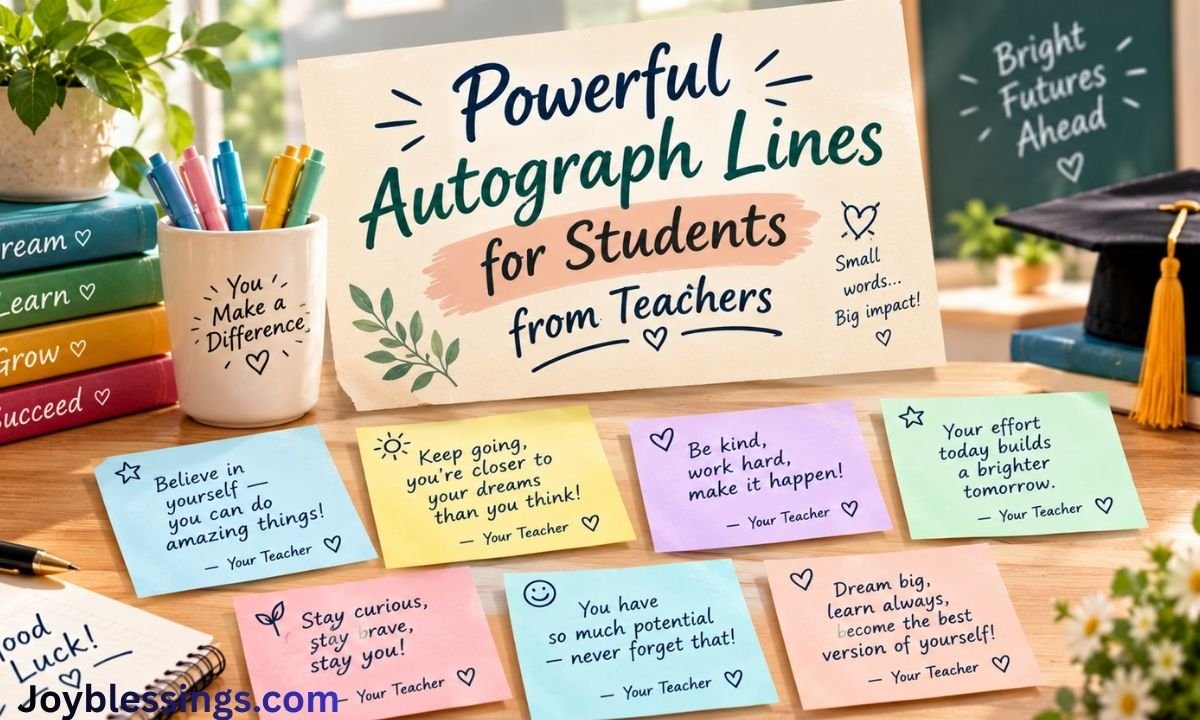 Powerful Autograph Lines for Students from Teachers