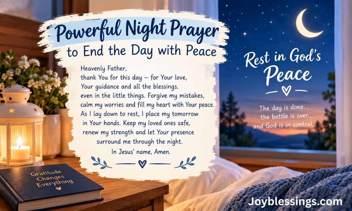 Powerful Night Prayer to End the Day with Peace