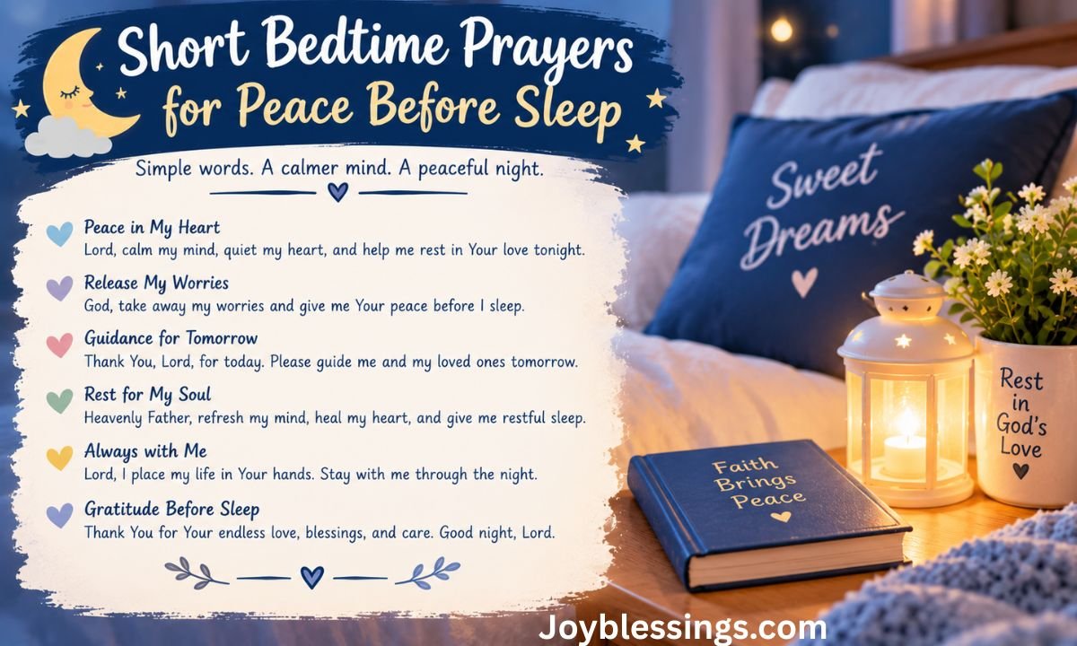 Short Bedtime Prayers for Peace Before Sleep