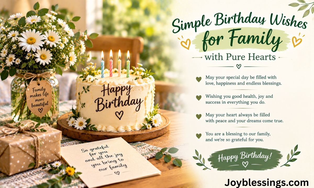 Simple Birthday Wishes for Family with Pure Hearts