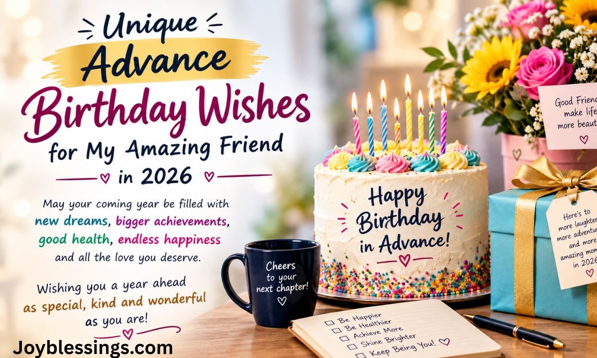 Unique Advance Birthday Wishes for Friend in 2026